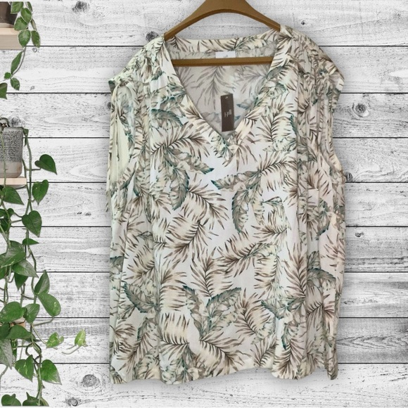 🌴J Jill - NWT Tank Top with Tropical Pattern - Size 3x - Picture 2 of 12